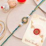 Faux Pearls Embellished Thread Rakhi For Brother
