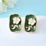 Blossom Springtime Emerald Stud Earrings