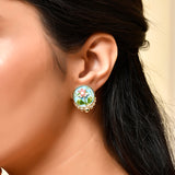 Blossom Floral Artistry Golden Stud Earrings