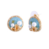 Blossom Seabreeze Golden Stud Earrings