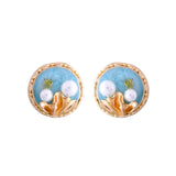 Blossom Seabreeze Golden Stud Earrings