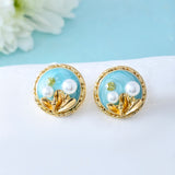 Blossom Seabreeze Golden Stud Earrings