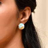 Blossom Seabreeze Golden Stud Earrings