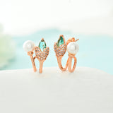 Blossom Aqua Pearl Stud Earrings