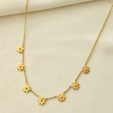 Sparkling Elegance Blossom Charm Gold Necklace