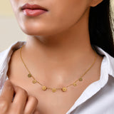 Sparkling Elegance Blossom Charm Gold Necklace