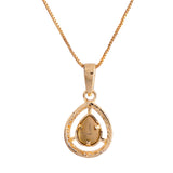 Sparkling Elegance Golden Bliss American Diamond Pendant Set