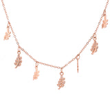 Sparkling Elegance Leafy Whisper Charm Necklace