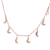 Sparkling Elegance Crescent Dream Charm Necklace