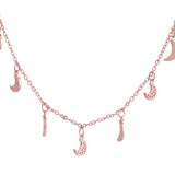 Sparkling Elegance Crescent Dream Charm Necklace