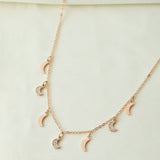 Sparkling Elegance Crescent Dream Charm Necklace