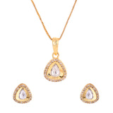 Sparkling Elegance Celestial Gold American Diamond Pendant Set