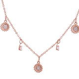 Sparkling Elegance Wildflower Charm Rose Gold Necklace