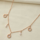 Sparkling Elegance Wildflower Charm Rose Gold Necklace