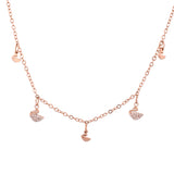 Sparkling Elegance Swan Dreams Charm Rose Gold Necklace