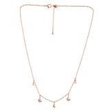 Sparkling Elegance Swan Dreams Charm Rose Gold Necklace