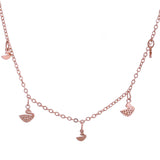 Sparkling Elegance Swan Dreams Charm Rose Gold Necklace