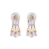 Sparkling Elegance Crystal Pearl Drop Stud Earrings