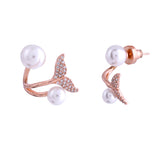 Sparkling Elegance Blooming Pearl Stud Earrings