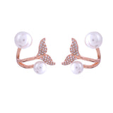 Sparkling Elegance Blooming Pearl Stud Earrings