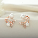 Sparkling Elegance Blooming Pearl Stud Earrings