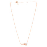 Sparkling Elegance Ribbon of Love Gold Necklace