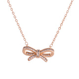 Sparkling Elegance Bow-tiful Charm Gold Necklace