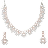 Sparkling Elegance Gleaming Beauty American Diamond Necklace Set