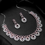 Sparkling Elegance Gleaming Beauty American Diamond Necklace Set