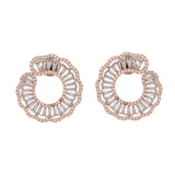 Sparkling Elegance Eternal Spiral Dual Tone American Diamond Earrings