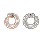 Sparkling Elegance Eternal Spiral Dual Tone American Diamond Earrings