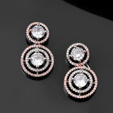 Sparkling Elegance Gleam Queen Dual Tone American Diamond Earrings