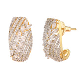 Sparkling Elegance Golden Glow American Diamond Stud Earrings