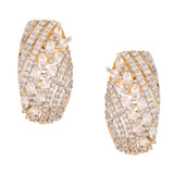 Sparkling Elegance Golden Glow American Diamond Stud Earrings