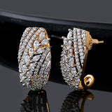 Sparkling Elegance Golden Glow American Diamond Stud Earrings