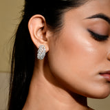 Sparkling Elegance Golden Glow American Diamond Stud Earrings