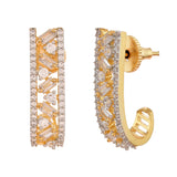 Sparkling Elegance Bling Fling Gold American Diamond Stud Earrings