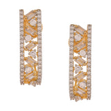 Sparkling Elegance Bling Fling Gold American Diamond Stud Earrings