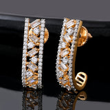 Sparkling Elegance Bling Fling Gold American Diamond Stud Earrings