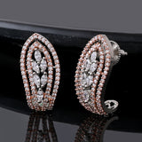 Sparkling Elegance Twilight Dual Tone  American Diamond  Earrings