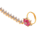 Sparkling Elegance Timeless Blossom American Diamond Hath Phool