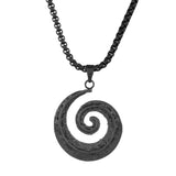 Eclipse Spiraled Black Mens Pendant