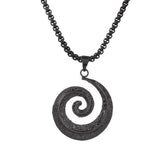 Eclipse Spiraled Black Mens Pendant