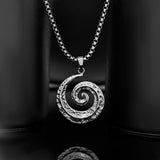 Eclipse Spiraled Black Mens Pendant