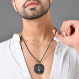 Eclipse Compass Black Mens Pendant