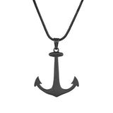 Eclipse Anchor Black Trishul Mens Pendant