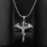 Eclipse Enigmatic Black Dragon Mens Pendant