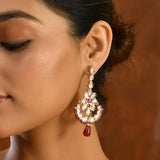 Kundan Elegance Ghoomar Dangler Earrings