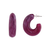 Resin Swirls Chic Half Hoop Earrings