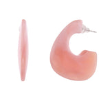 Resin Soft Pink Fusion Half Hoop Earrings